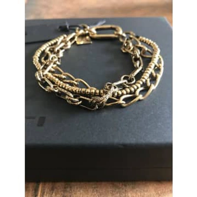 Goti 925 Oxidised Silver Bracelet Br 2079 G Gold Plated In Metallic