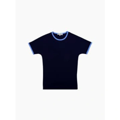 Sunnei Stretchy Shortsleeve Top Navy In Blue