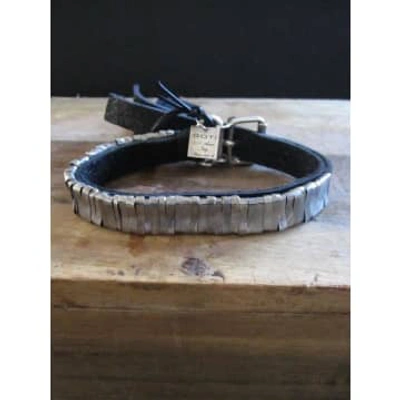 Goti 925 Silver And Leather Bracelet Br 605 In Metallic