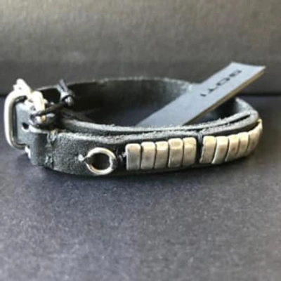 Goti 925 Oxidised Silver Rect Bracelet Br 191 In Metallic