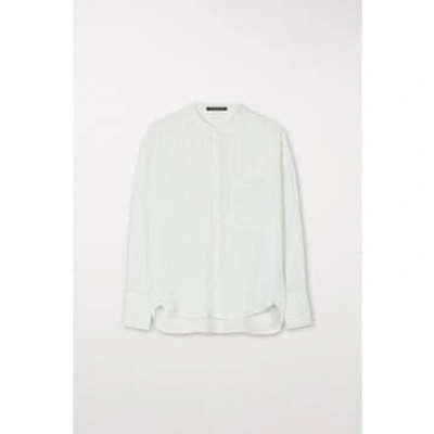 Luisa Cerano Stripe Grandad Collar Shirt Col: Green