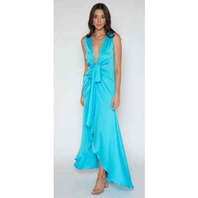 Silk95five Shangri La Dress In Blue