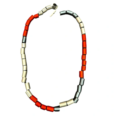 Christina Brampti Necklace Small Aluminium Tubes Burnt Orange