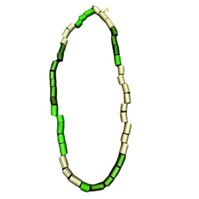 Christina Brampti Necklace Small Aluminium Tubes Green