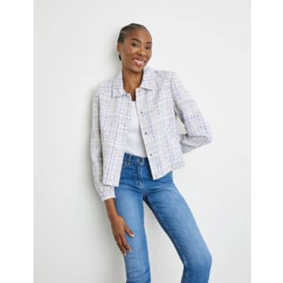 Gerry Weber Blazer Jacket With A Bouclé Effect In White