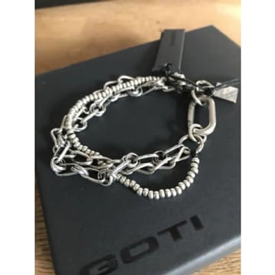 Goti 925 Oxidised Silver Bracelet Br 2079 In Metallic