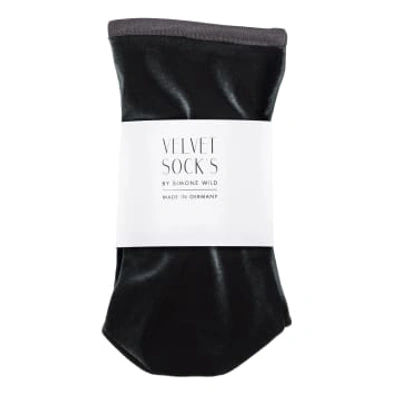 Simone Wild Black Velvet Ankle Sock