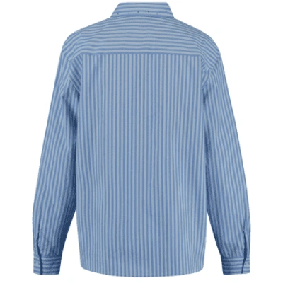 Gerry Weber Blue Stripe Shirt With Sparkly Bead Detail