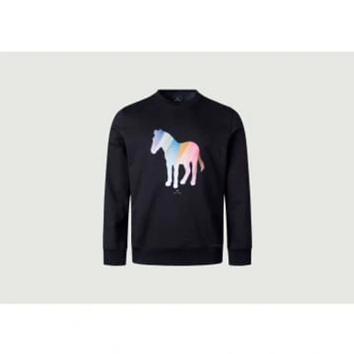 Ps By Paul Smith Broad Stripe Zebra Sweatshirt In Black