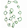 CHRISTINA BRAMPTI NECKLACE CORD RINGS WITH ALUMINIUM TUBES GREEN