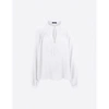 RIANI FRILLED COLLAR TIE NECK BLOUSE COL: 110 OFF WHITE, SIZE: 10