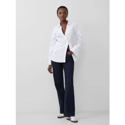 French Connection Isabelle Asymmetric Shirt-linen White Cashmere-72waj