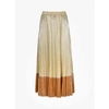 ANGE JUSTYNO PLISSE SKIRT IN CREAM AND SAND