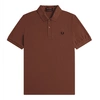 FRED PERRY REISSUES ORIGINAL PLAIN POLO WHISKEY BROWN & BLACK