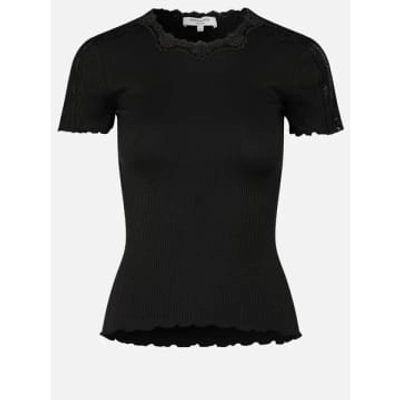 Rosemunde Silk T Shirt With Lace In Black