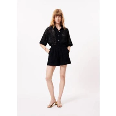 Frnch Chiara Embroidered Shorts In Black