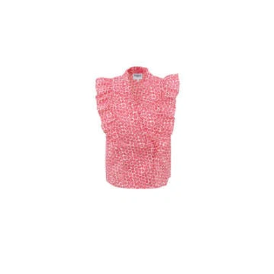 Frnch Frill Taya Sleeveless Blouse In Pink