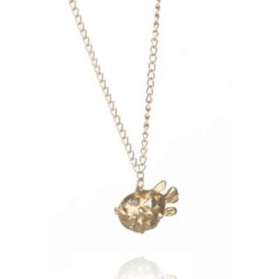 Amanda Coleman Gold Vermeil Puffer Fish Necklace