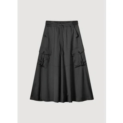 Summum Woman Silky Touch Cargo Skirt In Black