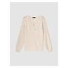 REPEAT CASHMERE REPEAT CASHMERE LACE SHOULDER DETAIL LONG SLEEVE RIBBED JUMPER SIZE: 8