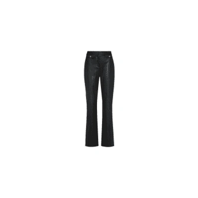 Hugo Boss Boss Tatawa3 Front Seam Pocket Detail Faux Leather Trousers Col: 001 B In Black