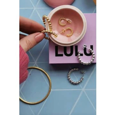 Lulu Copenhagen Small Gold Ball Hoop Earrings