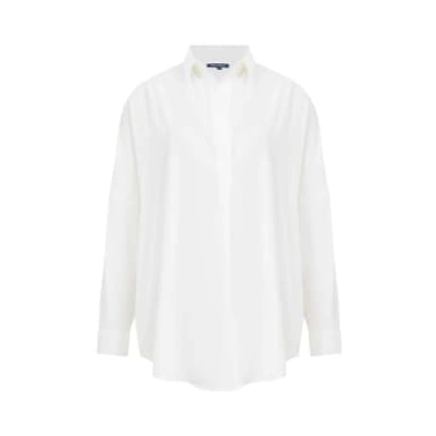 French Connection Rhodes Crepe Popover Shirt In White
