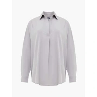 French Connection Rhodes Crepe Popover Shirt In Blue