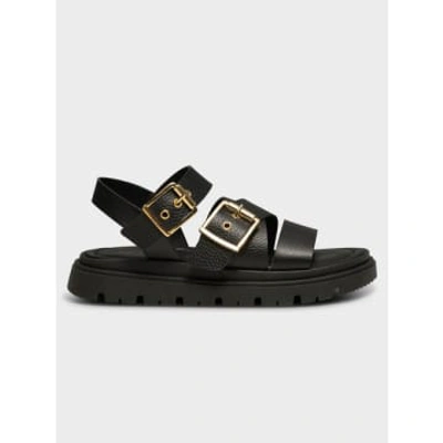 Shoe The Bear Rebecca Buckle Leather Sandals In Black