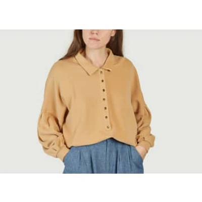 Emile And Ida Buttoned Sweatshirt In Brown