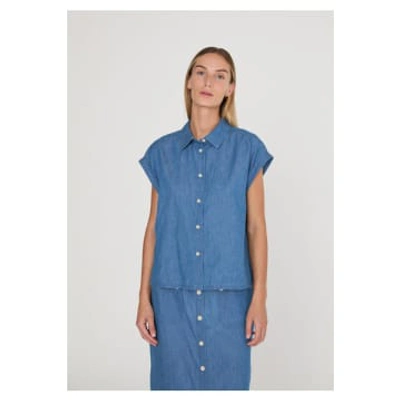 Designers Society Lima Azul Acero Short Sleeve Shirt In Blue