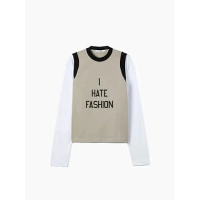 Sunnei I Hate Fashion T-shirt Re-edition In Neutral