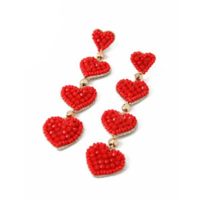 My Doris - Red Hearts Drop Earrings