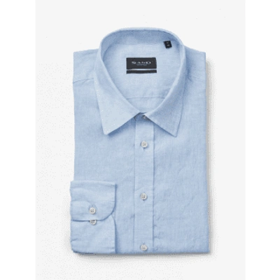 Sand State Soft Short Sleeve Linen Shirt Col: 500 Sky Blue, Size: 39 In Neutrals