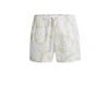 HUGO BOSS BOSS BARI LEAVES DRAWSTRING SWIM SHORTS COL: OFF WHITE MULTI, SIZE: M