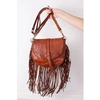CAMPOMAGGI CROSSBODY BAG COWHIDE WITH FRINGE IN COGNAC