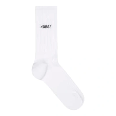 Norse Projects Bjarki Logo Sports Socks In White