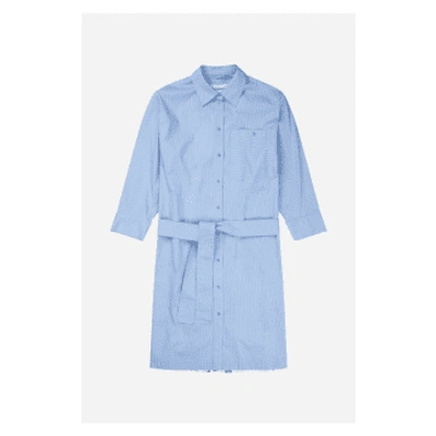 Munthe Masseila Floral Back Striped Shirt Dress Col: Blue/cream Multi,