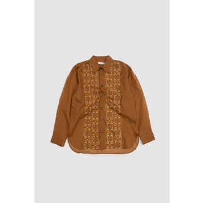 Dries Van Noten Croom Embroidery Shirt Camel In Brown
