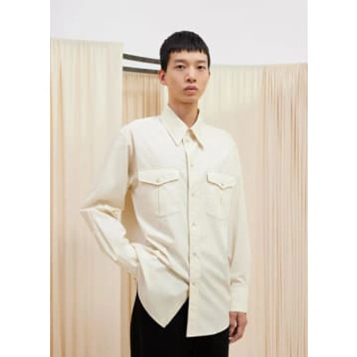 Lemaire Western Shirt With Snaps Cream In Neutrals