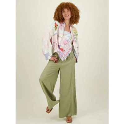 Me 369 Serena Linen Cropped Shirt Heritage In Multi