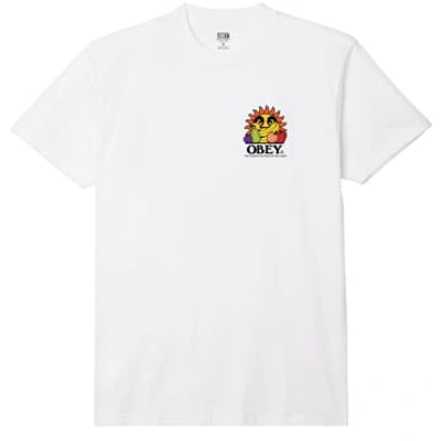 Obey T-shirt Blanc In White