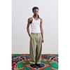 A KIND OF GUISE FLEXIBLE WIDE TROUSERS CHALK GREEN