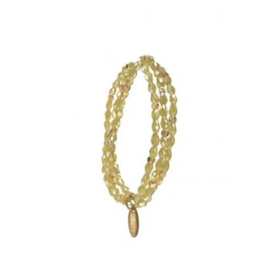 Hot Tomato Three Strand Facetted Crystal Bracelet In Yellow