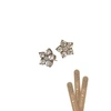 HOT TOMATO FIVE PETAL FLORAL STUDS CLEAR