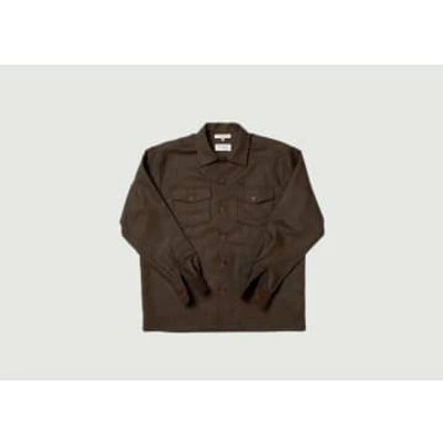 Nudie Jeans Vincent Melange Board Shirt In Brown
