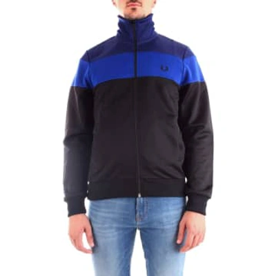 Fred Perry Contrast Tape Track Jacket Black / Blue
