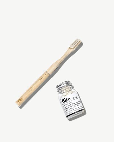 Bite Toothpaste Bits + Toothbrush Travel Set In White
