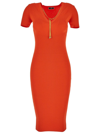 Elisabetta Franchi Tight Dress In Red