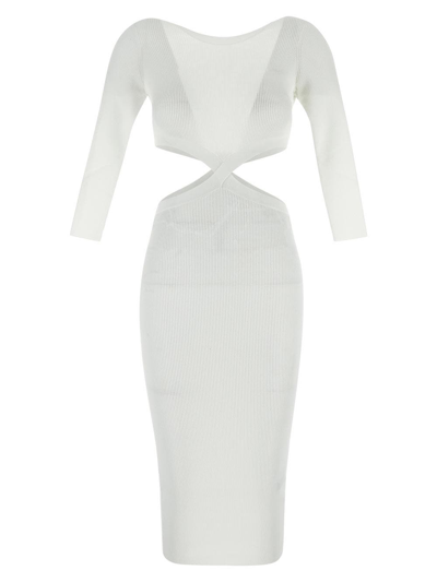 Elisabetta Franchi Tight Dress In Ivory